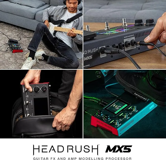 HeadRush MX5 - Electric Guitar Multi Effects Pedal and Amp Modeling Processor with Touch Screen, Expression Pedal, Looper, and Audio Interface