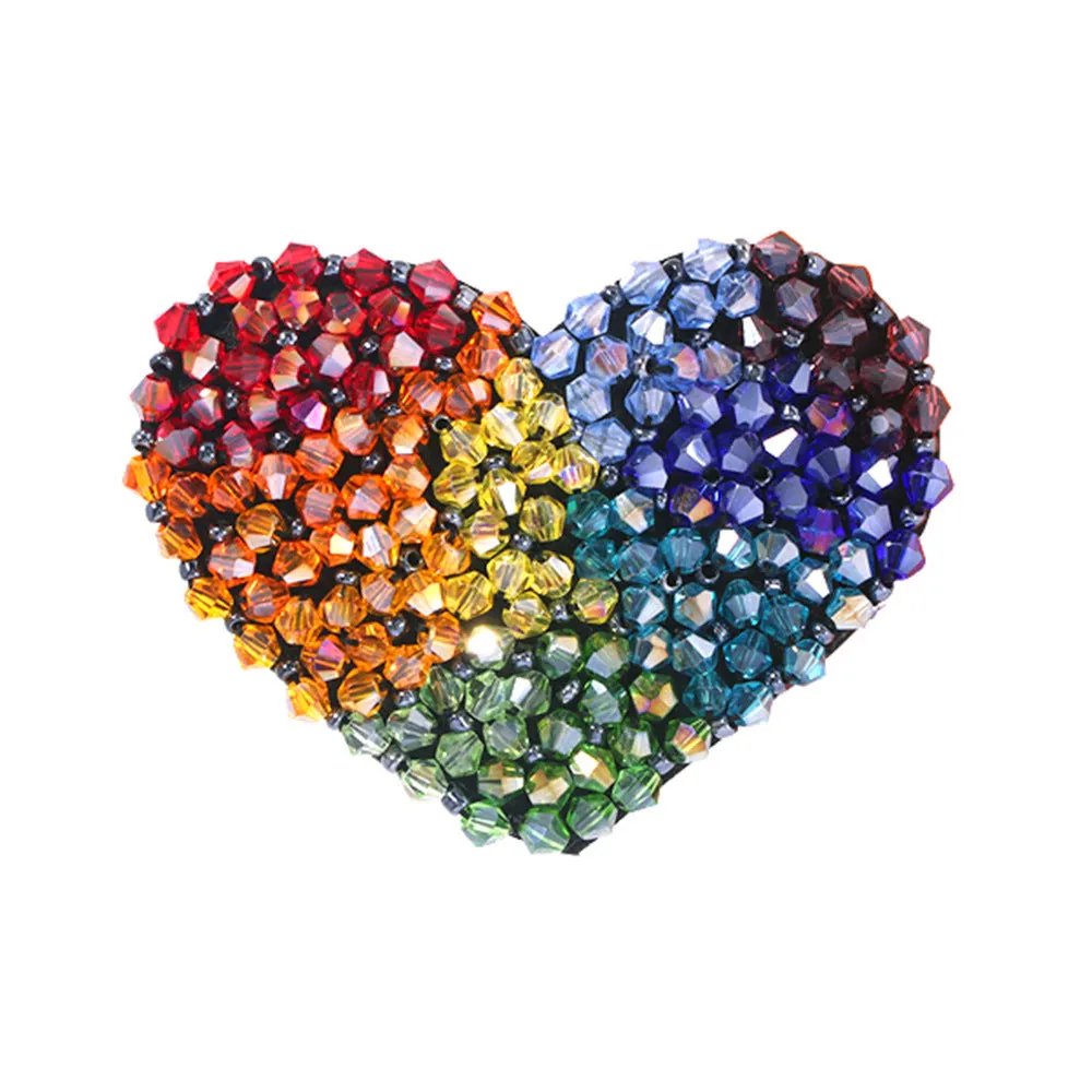 Heart Shape Colorful Rice Beads Hair Clip