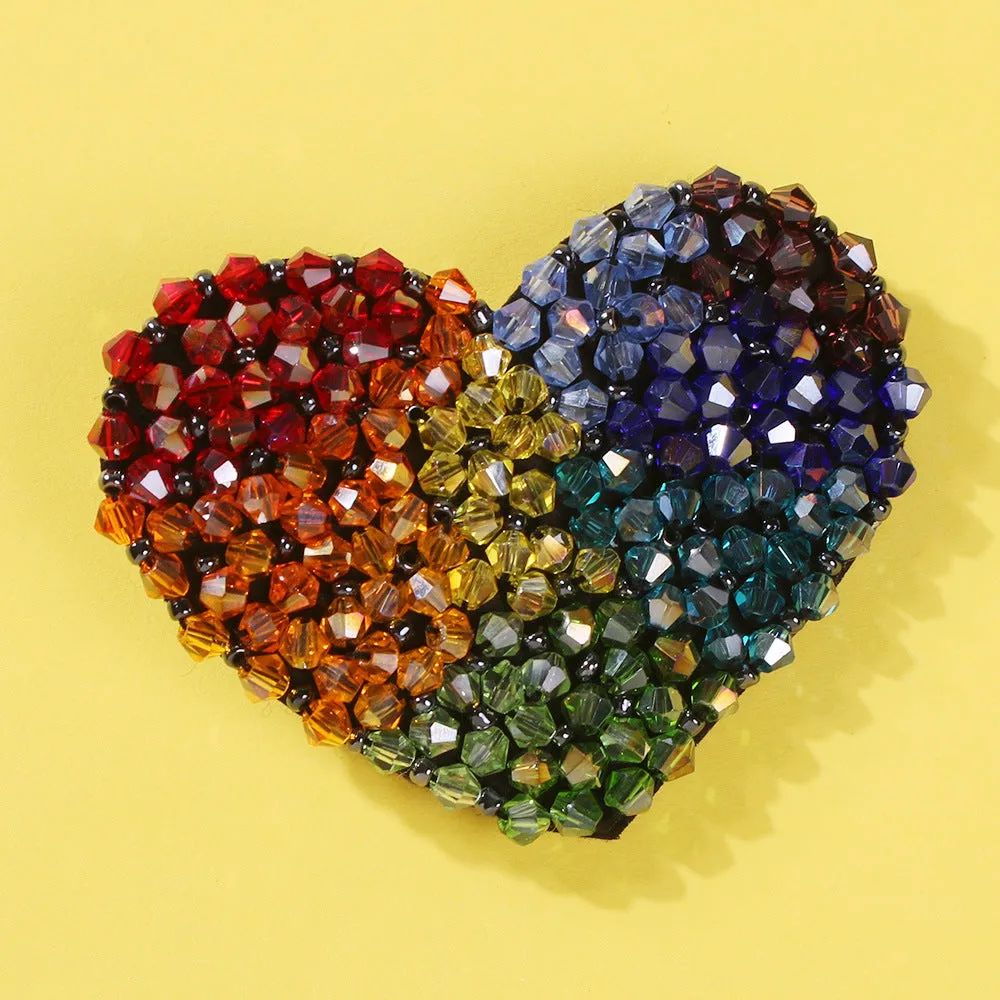 Heart Shape Colorful Rice Beads Hair Clip