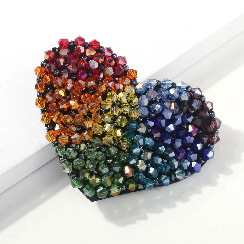 Heart Shape Colorful Rice Beads Hair Clip