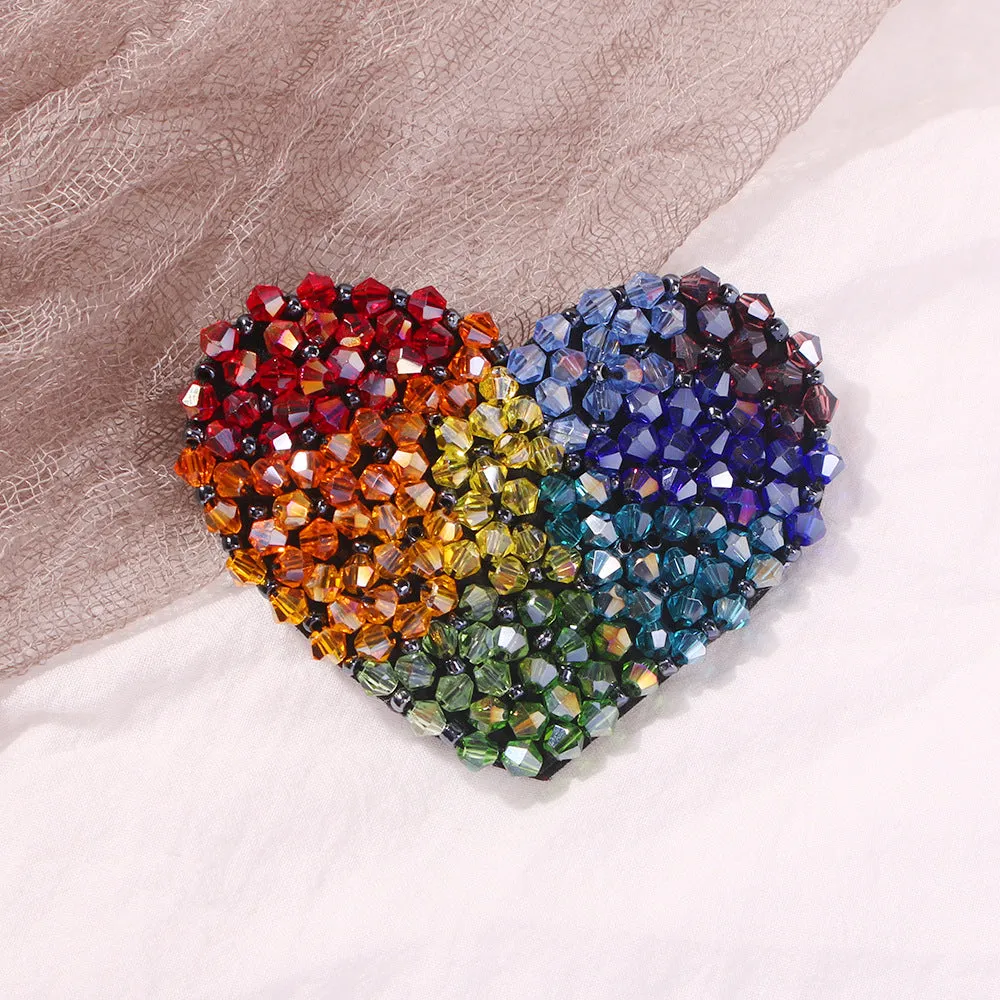 Heart Shape Colorful Rice Beads Hair Clip