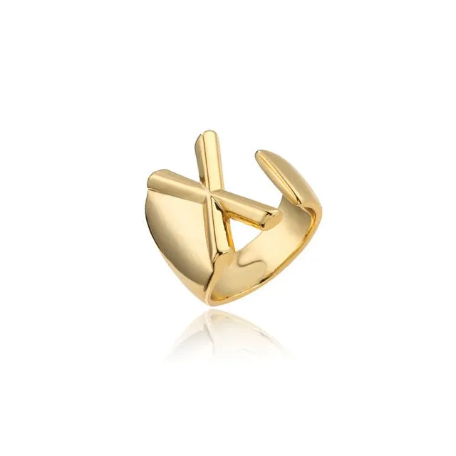 Helena Hollow Alphabet Ring
