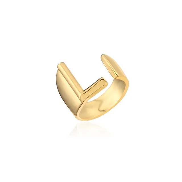 Helena Hollow Alphabet Ring