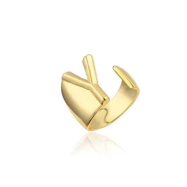 Helena Hollow Alphabet Ring