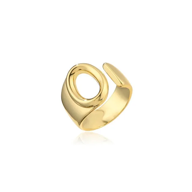 Helena Hollow Alphabet Ring