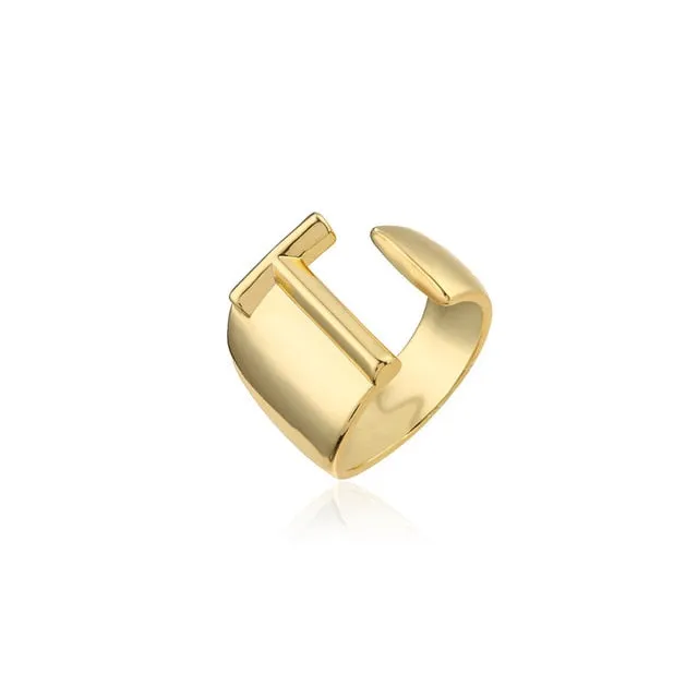 Helena Hollow Alphabet Ring