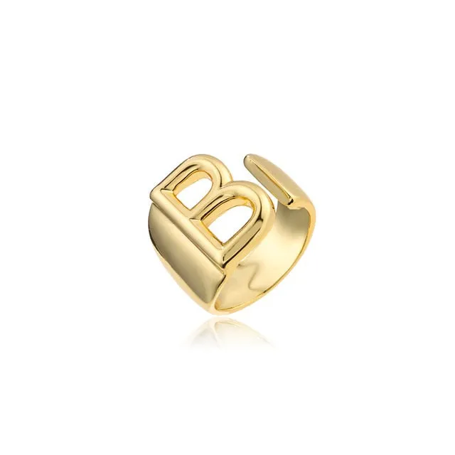 Helena Hollow Alphabet Ring