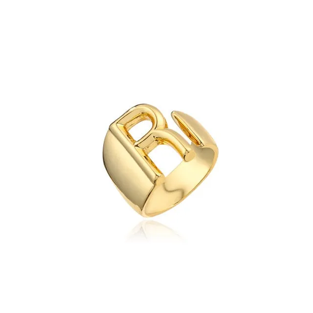 Helena Hollow Alphabet Ring