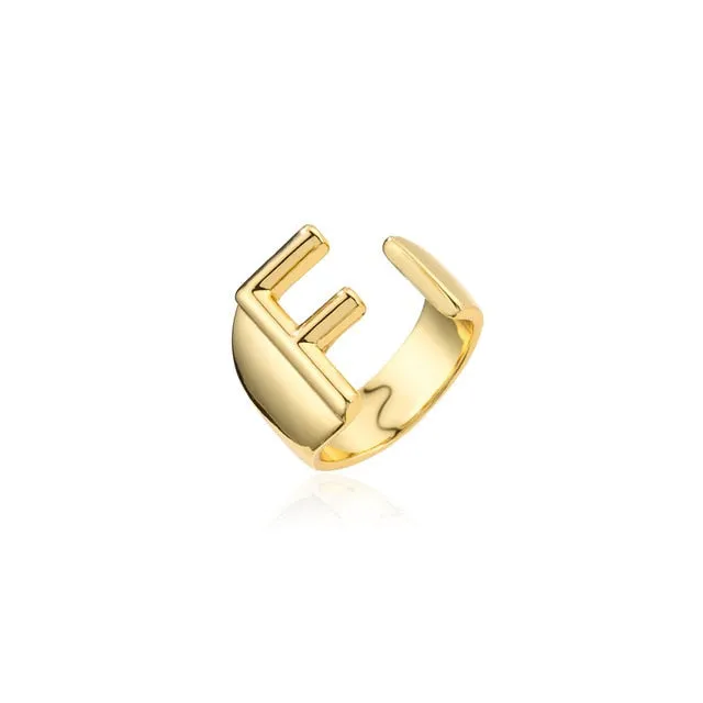 Helena Hollow Alphabet Ring