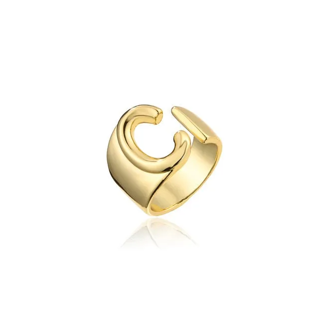 Helena Hollow Alphabet Ring