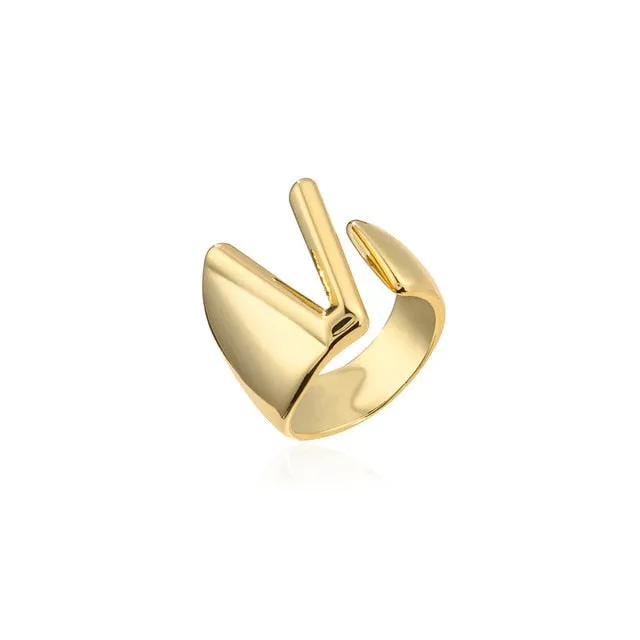 Helena Hollow Alphabet Ring