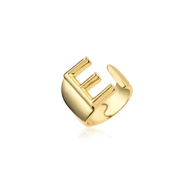 Helena Hollow Alphabet Ring