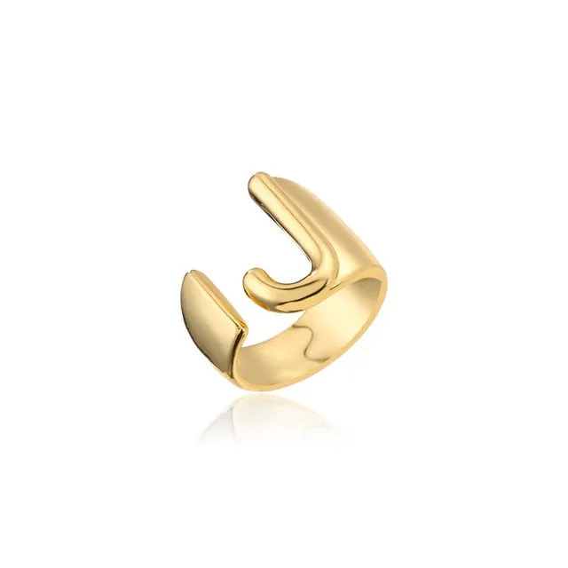 Helena Hollow Alphabet Ring