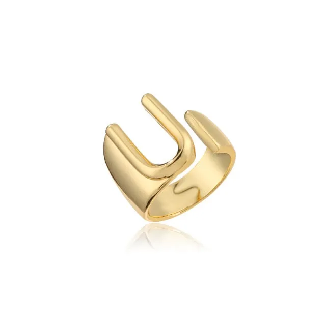 Helena Hollow Alphabet Ring