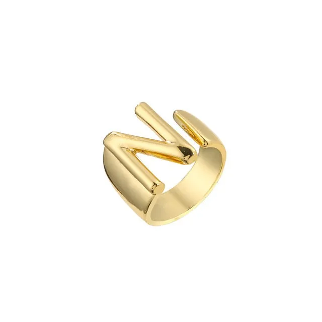 Helena Hollow Alphabet Ring