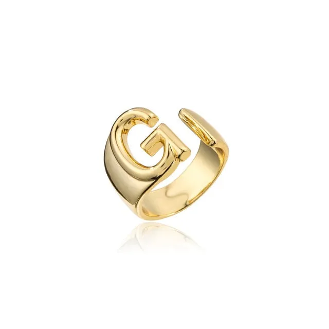 Helena Hollow Alphabet Ring