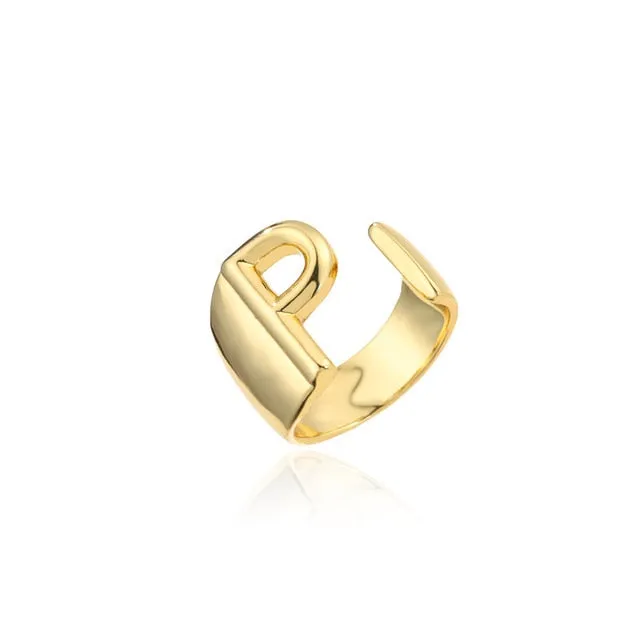 Helena Hollow Alphabet Ring
