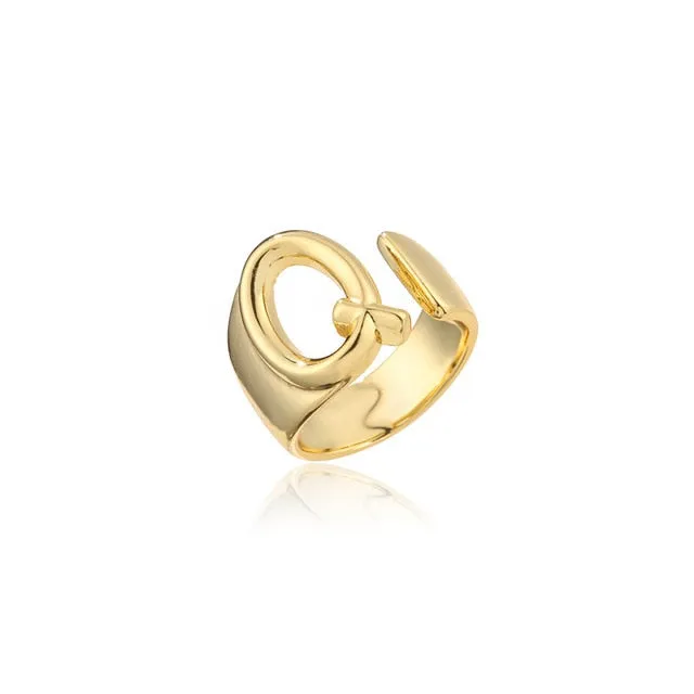 Helena Hollow Alphabet Ring