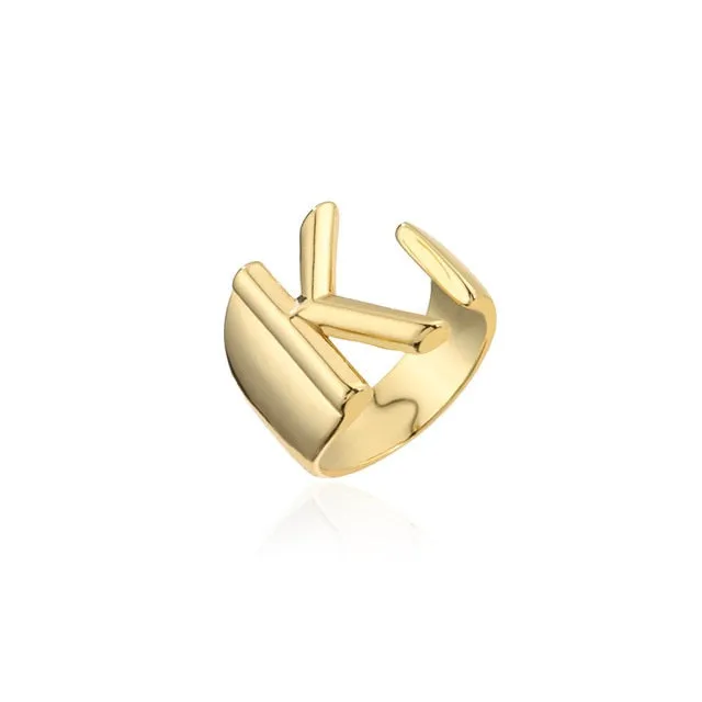 Helena Hollow Alphabet Ring