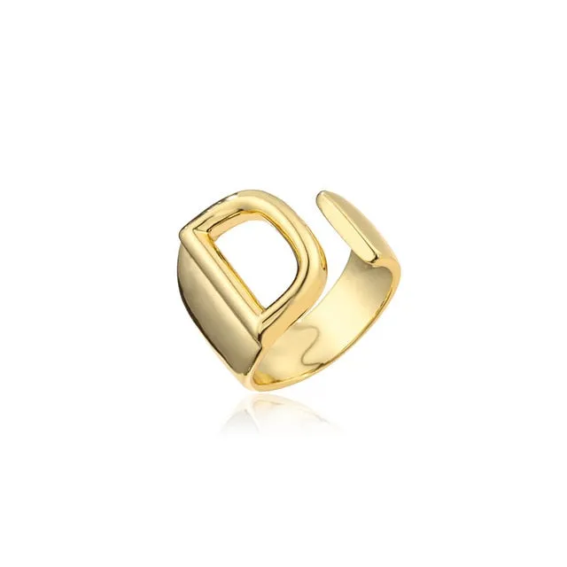 Helena Hollow Alphabet Ring