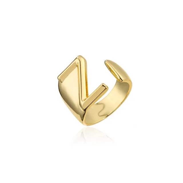 Helena Hollow Alphabet Ring