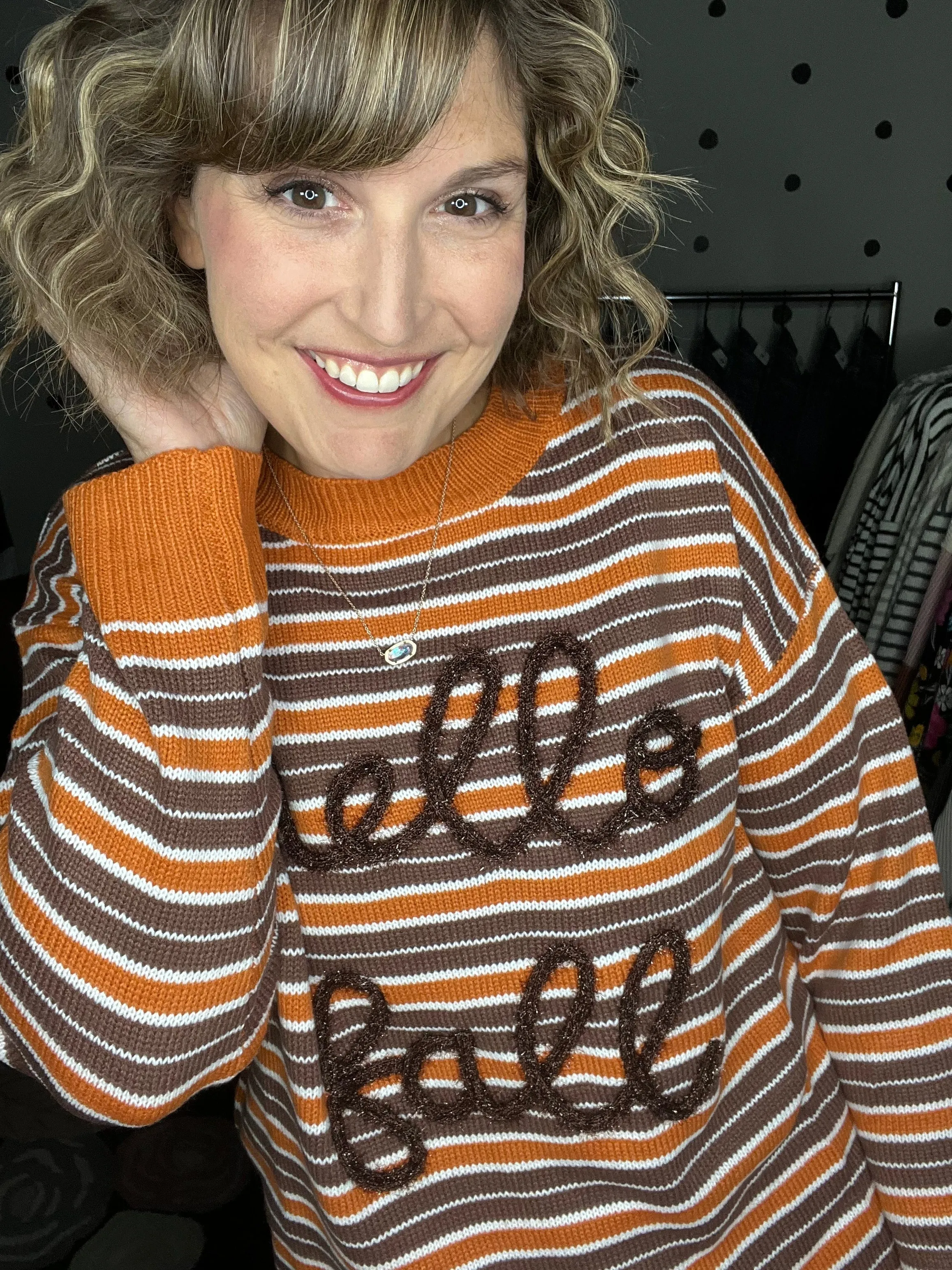 Hello Fall Striped Sweater