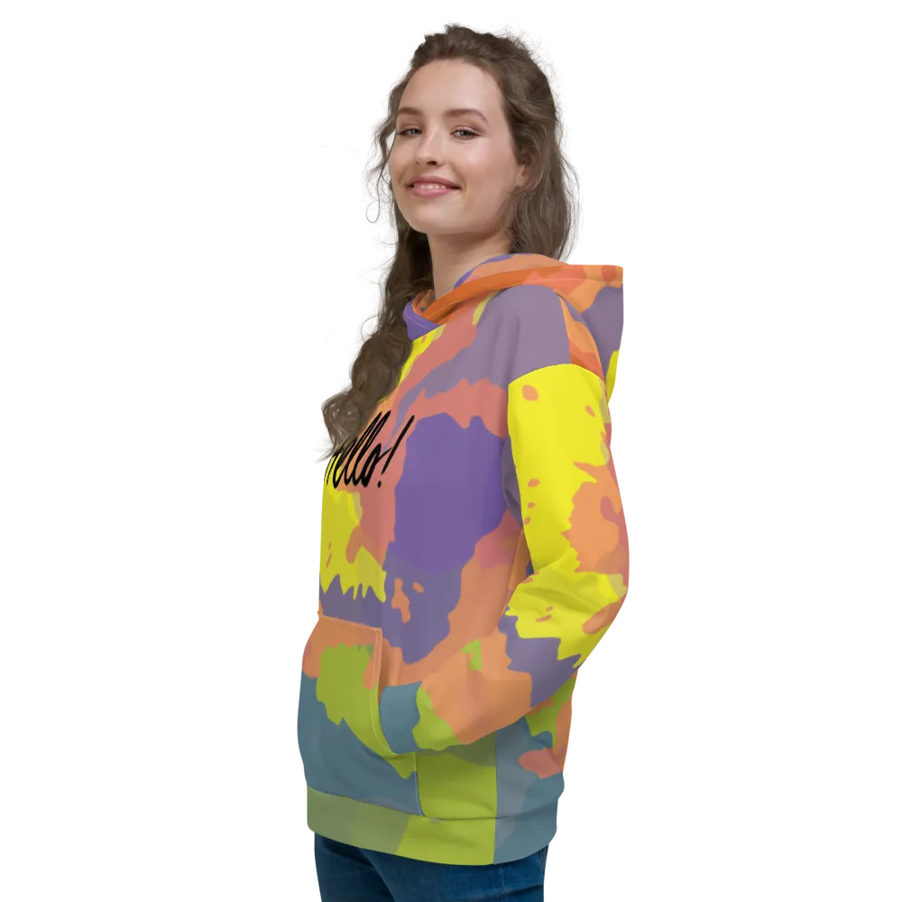 Hello! (Friendly) Colorful Unisex Hoodie