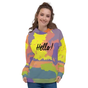 Hello! (Friendly) Colorful Unisex Hoodie