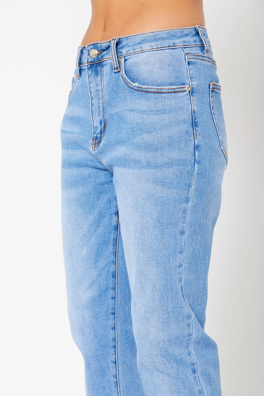 High-rise dad fit denim