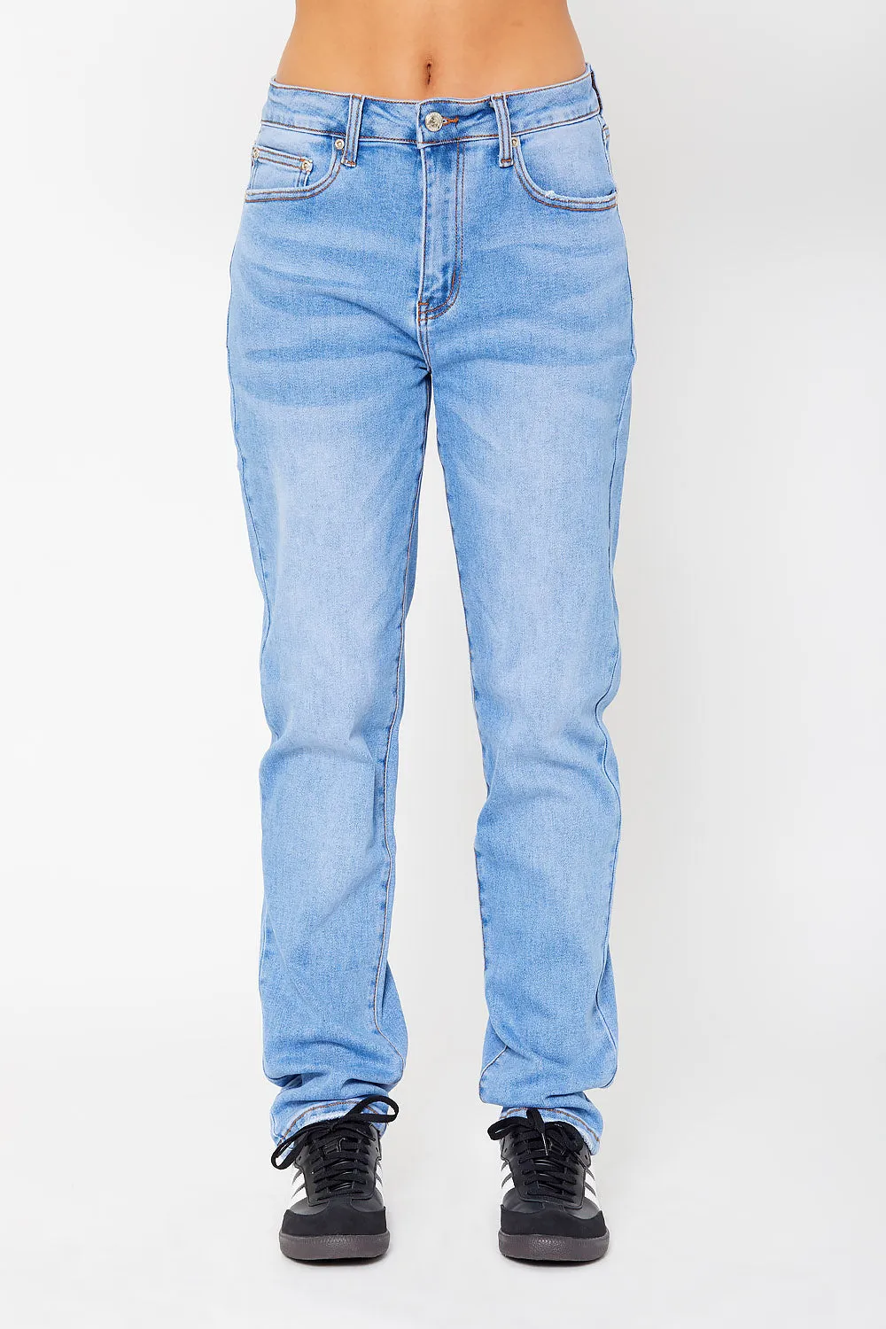 High-rise dad fit denim