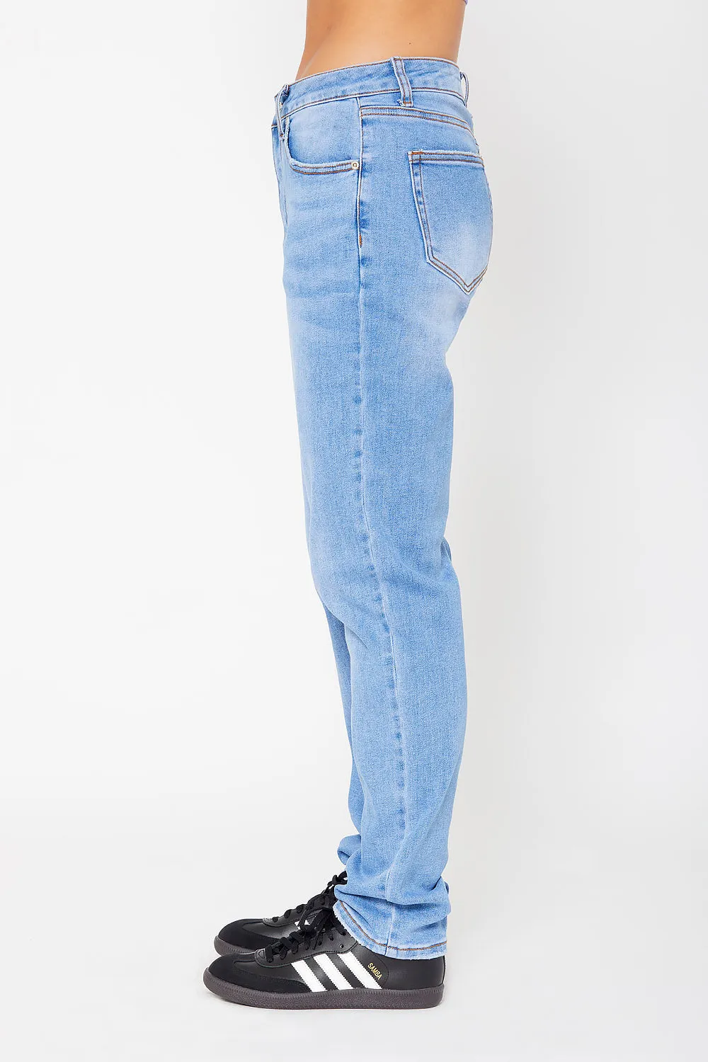 High-rise dad fit denim