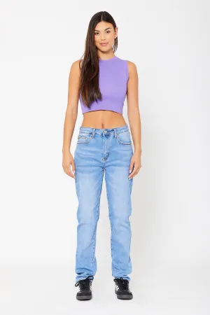 High-rise dad fit denim