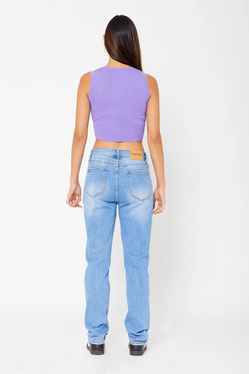 High-rise dad fit denim
