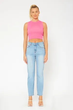 High-rise denim