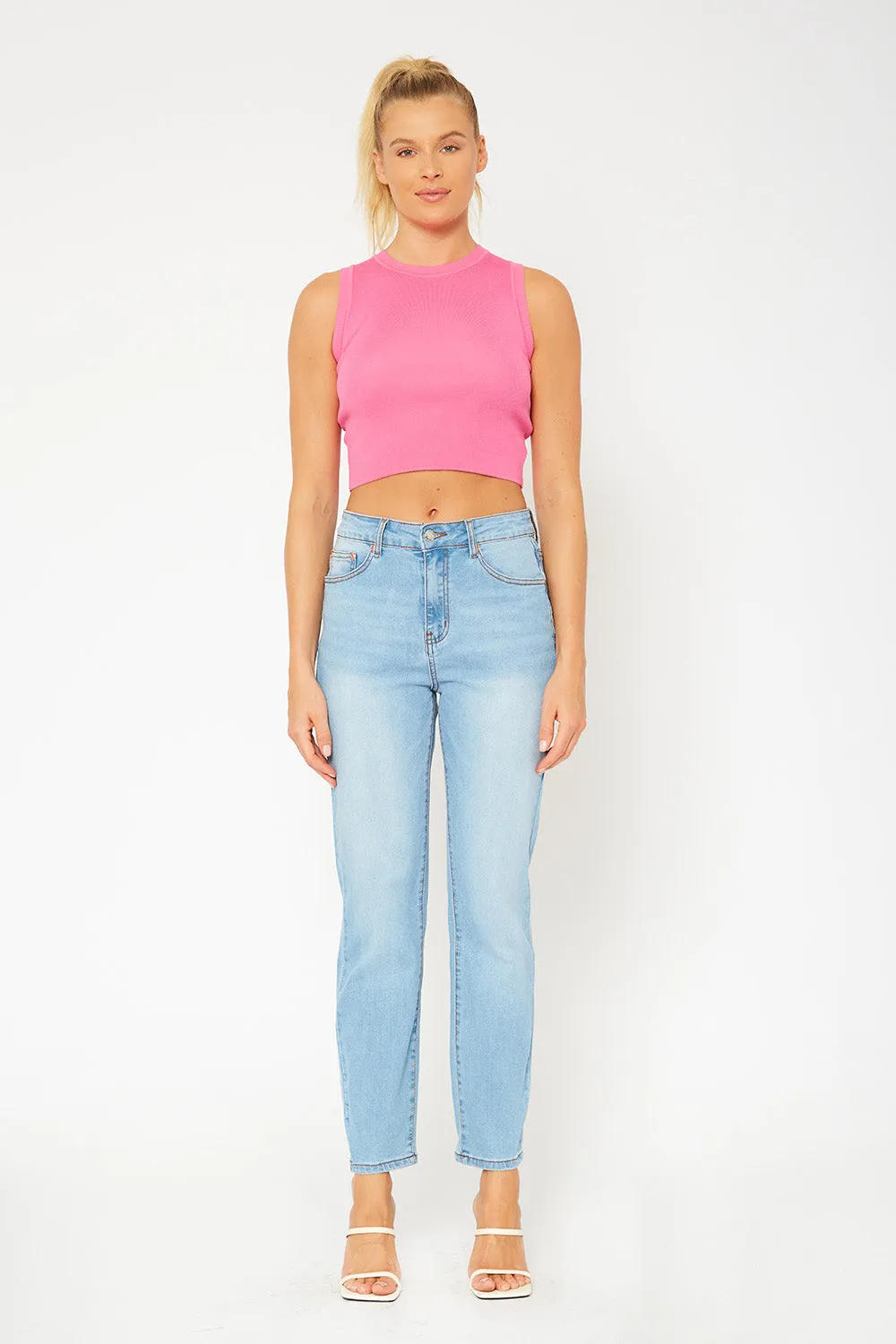 High-rise denim