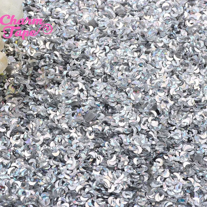 Holographic Moon Loose glitters, Iridescent glitter 3mm UV resin, nail gel, acrylic nail, nail polish glitter, nail stamping