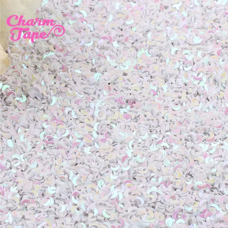 Holographic Moon Loose glitters, Iridescent glitter 3mm UV resin, nail gel, acrylic nail, nail polish glitter, nail stamping