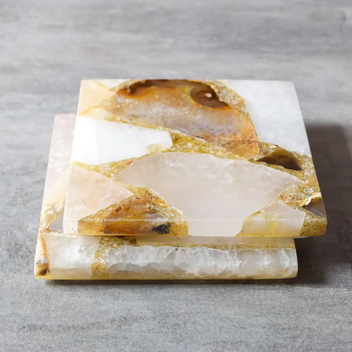 Home Artisan Valentina Composite Agate Coasters (Set of 2)