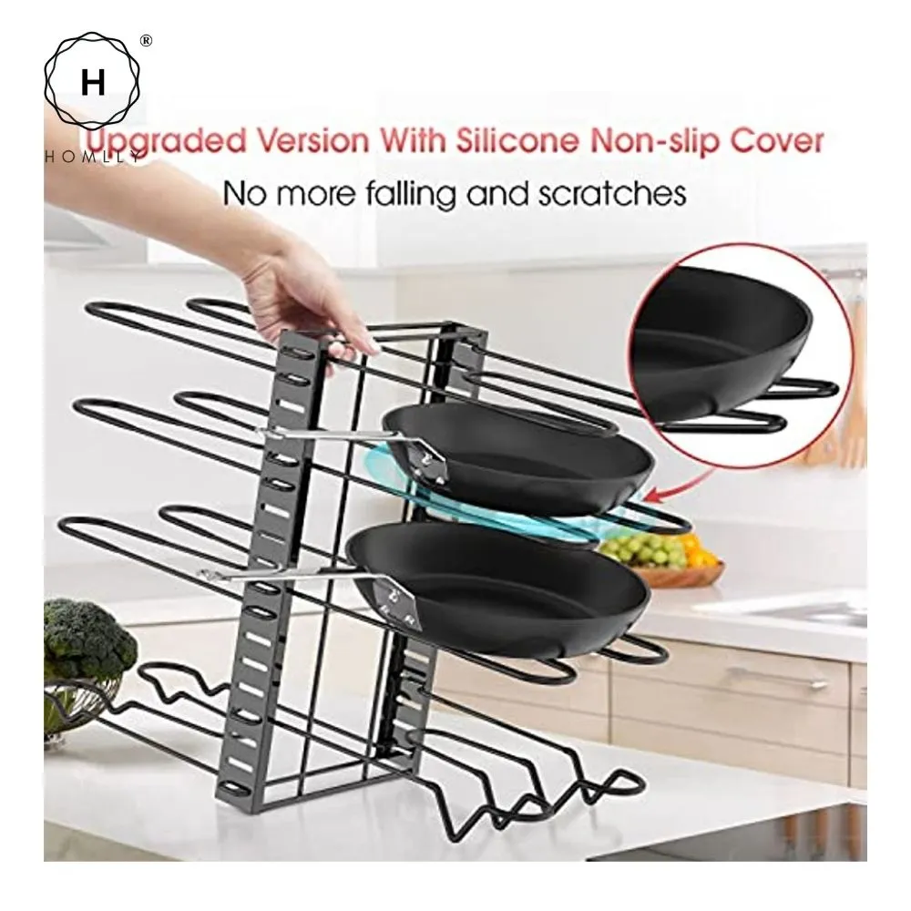 Homlly 8 Tiers Pots and Pans Kitchen Storage Organizer Rack with 3 DIY Methods