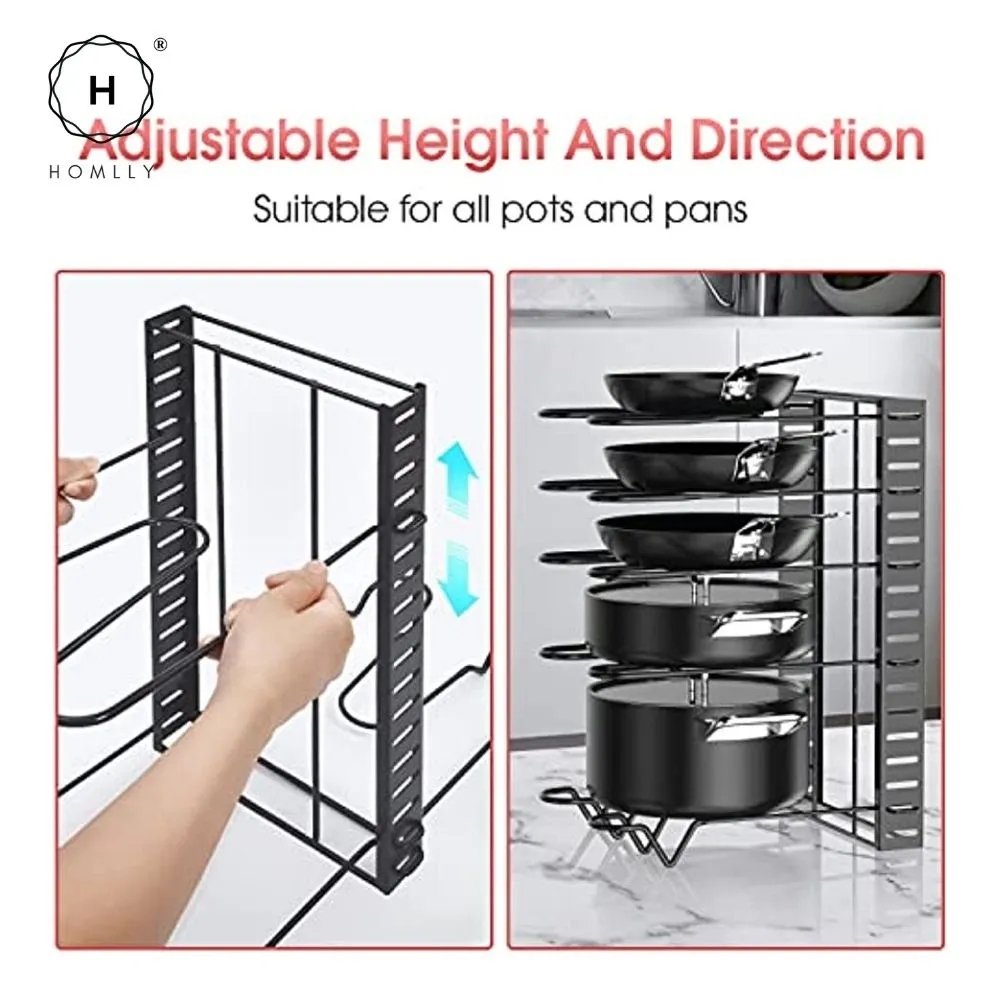 Homlly 8 Tiers Pots and Pans Kitchen Storage Organizer Rack with 3 DIY Methods
