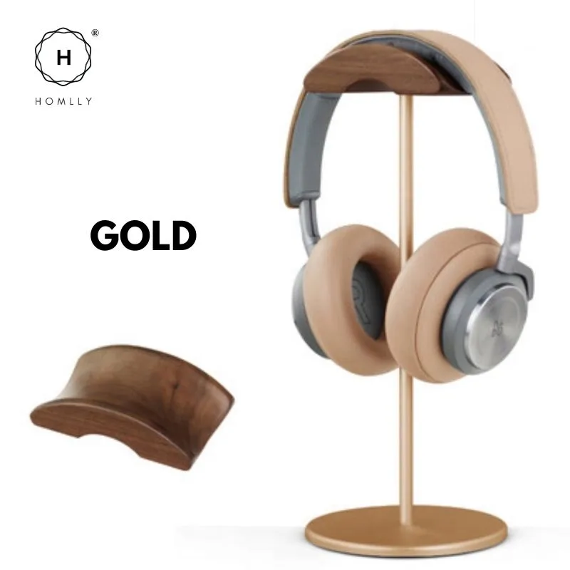 Homlly Arch Walnut Wood Headphone Display Stand