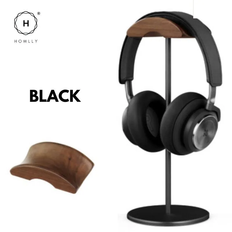 Homlly Arch Walnut Wood Headphone Display Stand