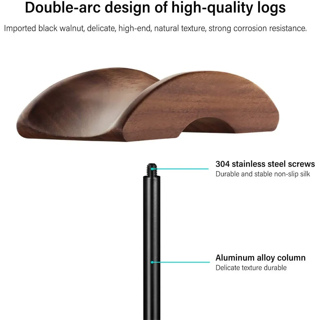 Homlly Arch Walnut Wood Headphone Display Stand