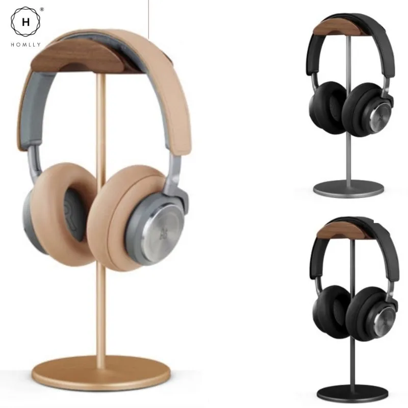 Homlly Arch Walnut Wood Headphone Display Stand