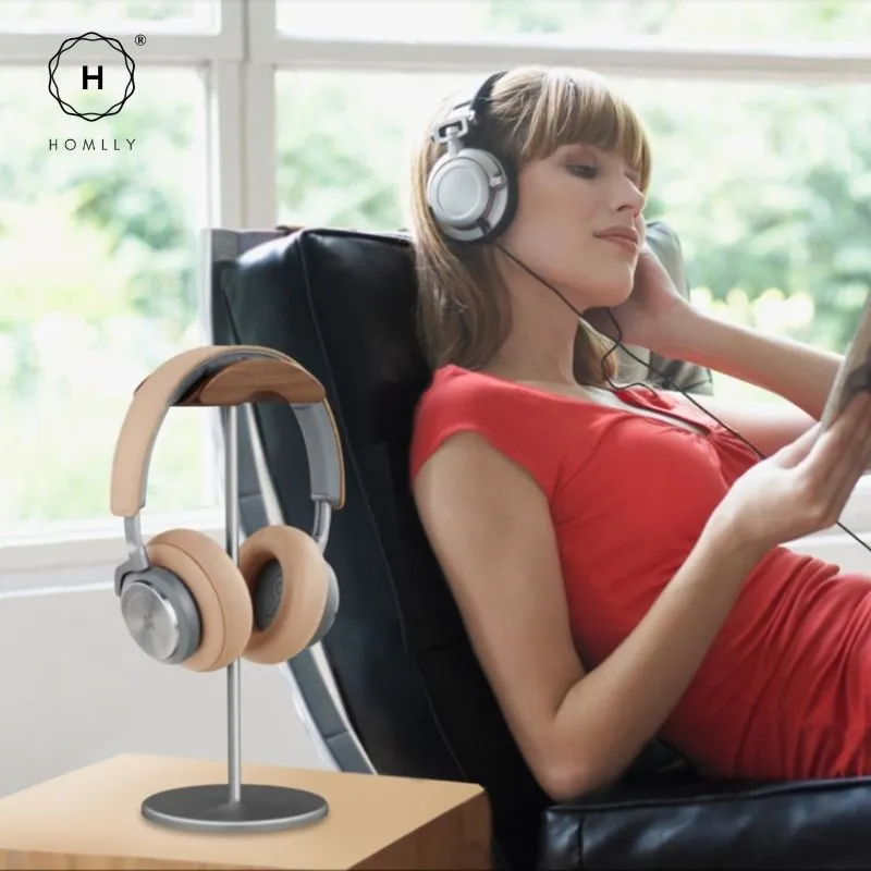 Homlly Arch Walnut Wood Headphone Display Stand