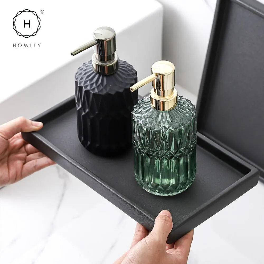 Homlly Black Ceramic Organizer Display Serving Tray