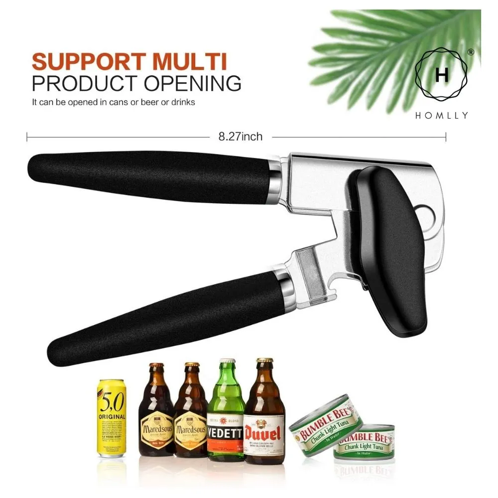 Homlly Multi functional Handheld Strong Heavy Duty Can Opener w Large Turn Knob
