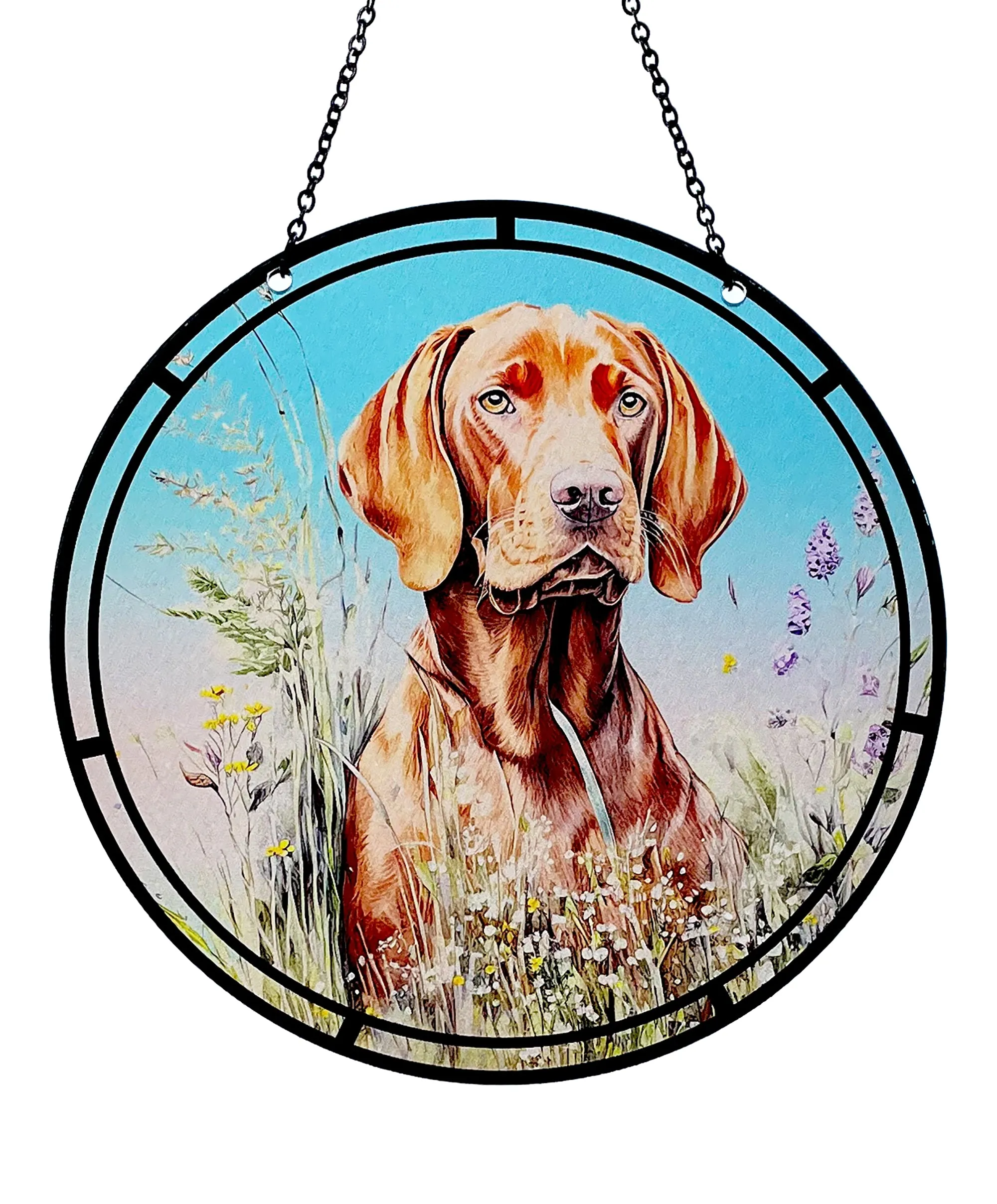 Hungarian Vizsla Acrylic Sun Catcher with Chain #SC303 by d'ears