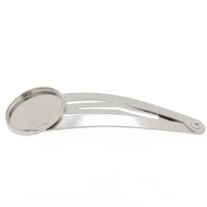 Imitation Rhodium Plated Bobby Pin With 18mm round bezel,sold 20pcs per