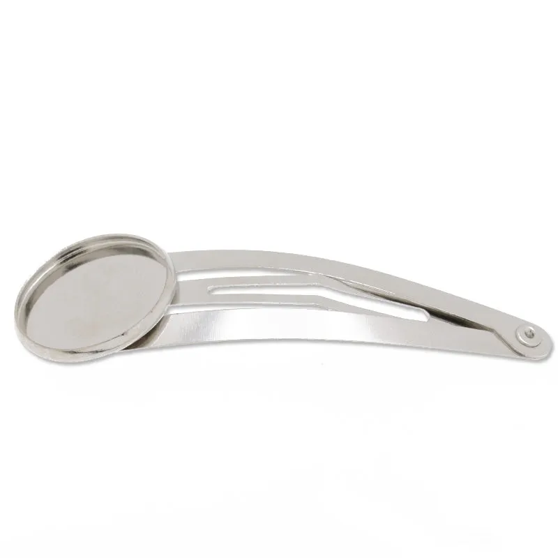Imitation Rhodium Plated Bobby Pin With 18mm round bezel,sold 20pcs per